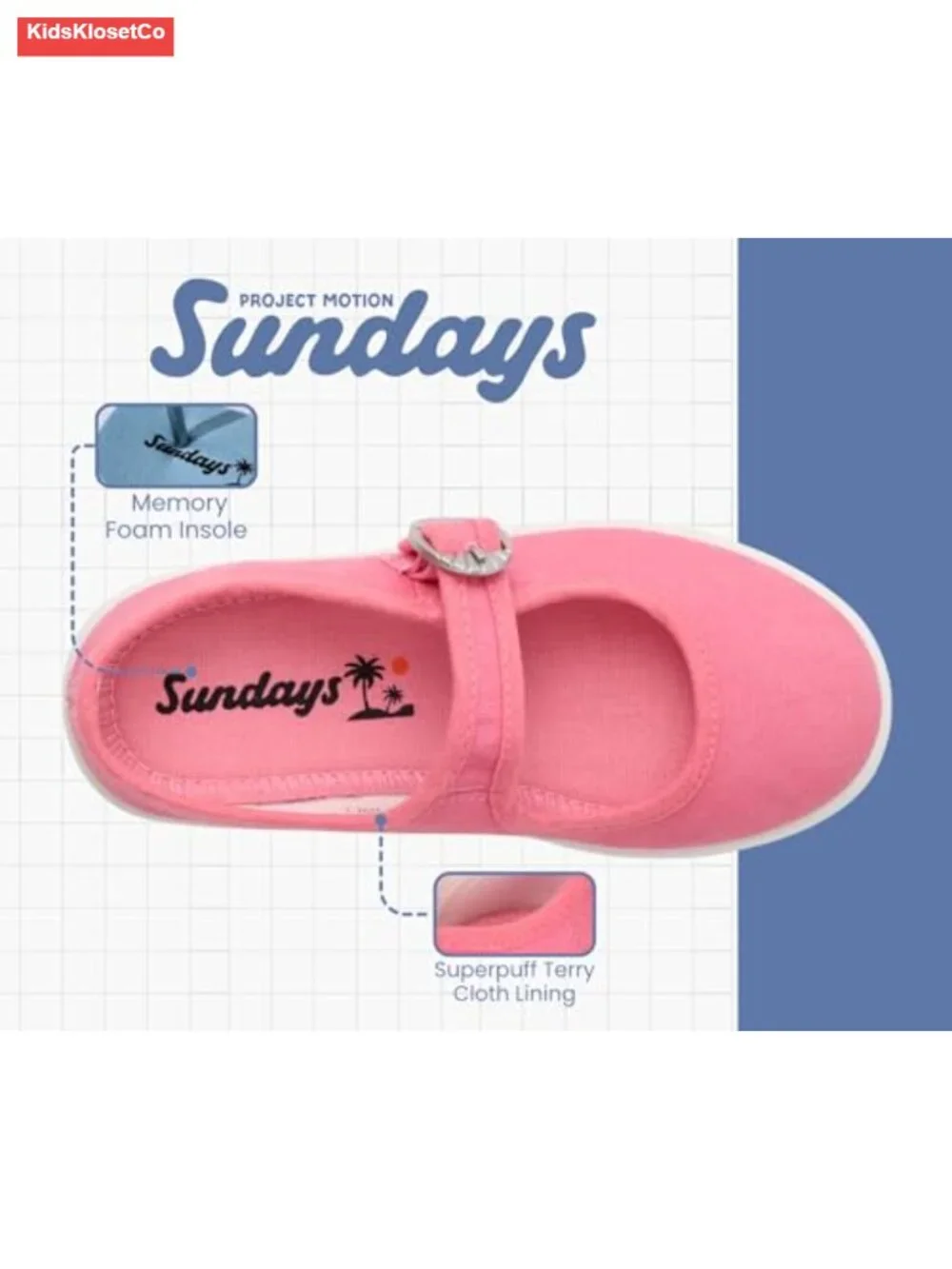 Girls Canvas Mary Jane Sneakers - Lightweight Terry Lining Flat Shoes